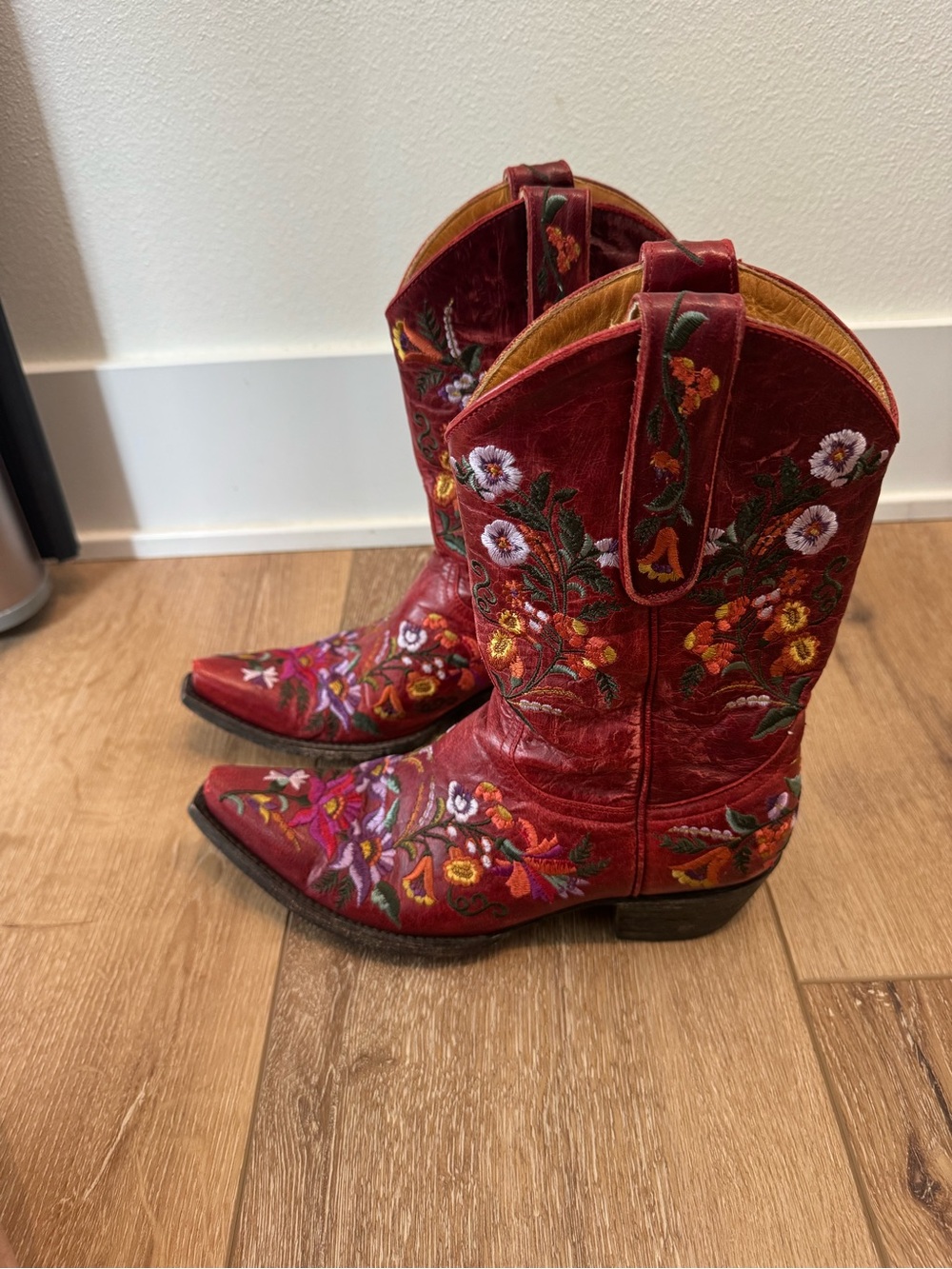 Old Gringo Sora Women's Red Ankle Boots with Floral Embroidery 7 B - Picture 4 of 16